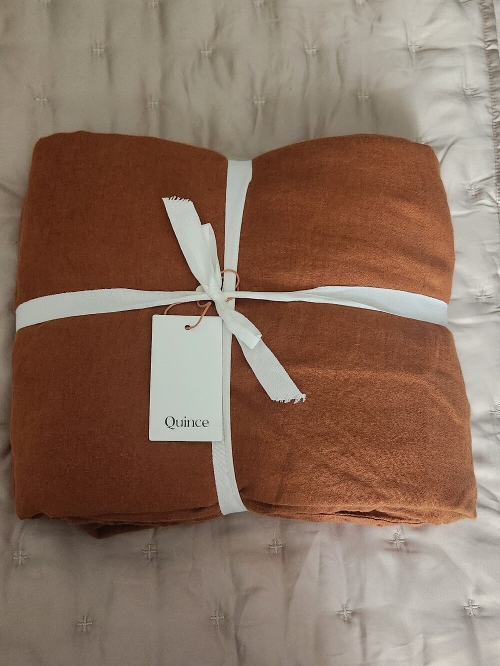 Quince KING/CAL KING European Linen Duvet Cover in Terracotta (NO SHAMS)